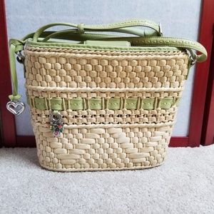 Brighton Carmela straw and leather bag